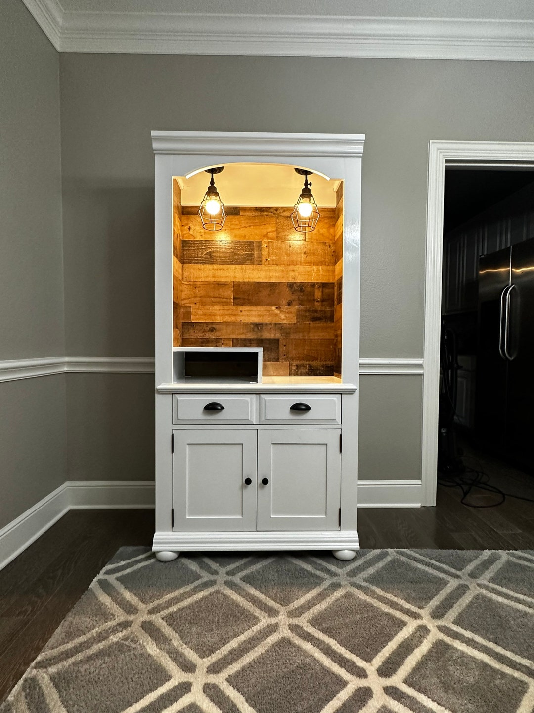 White Coffee Hutch, Vintage Hutch, Vintage White Coffee and