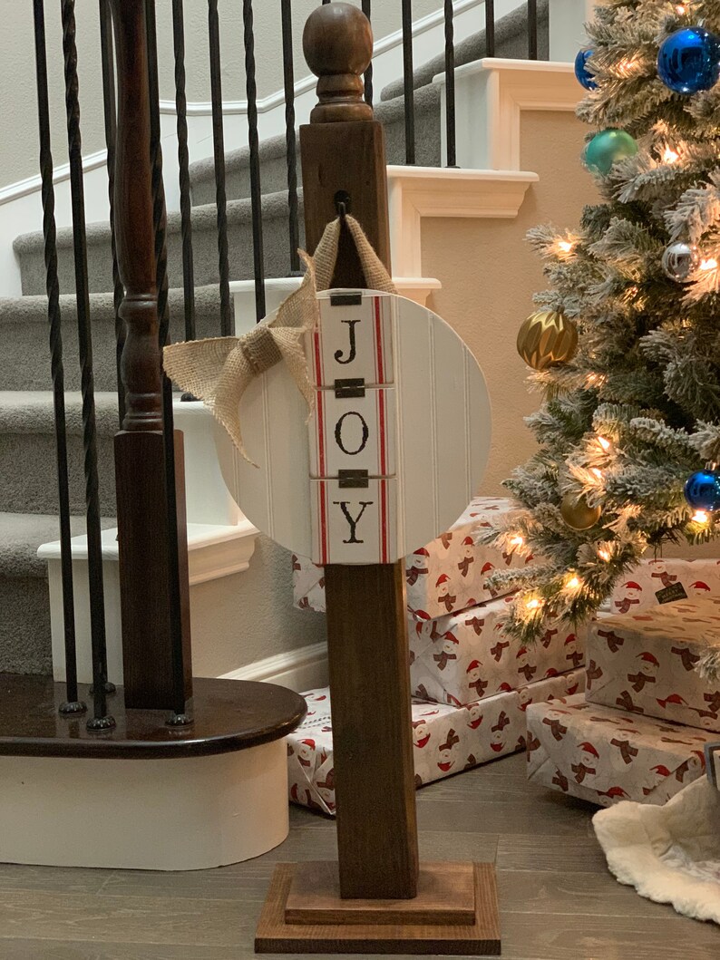 Banister Post Display With a FREE Personalized Sign Sign Etsy