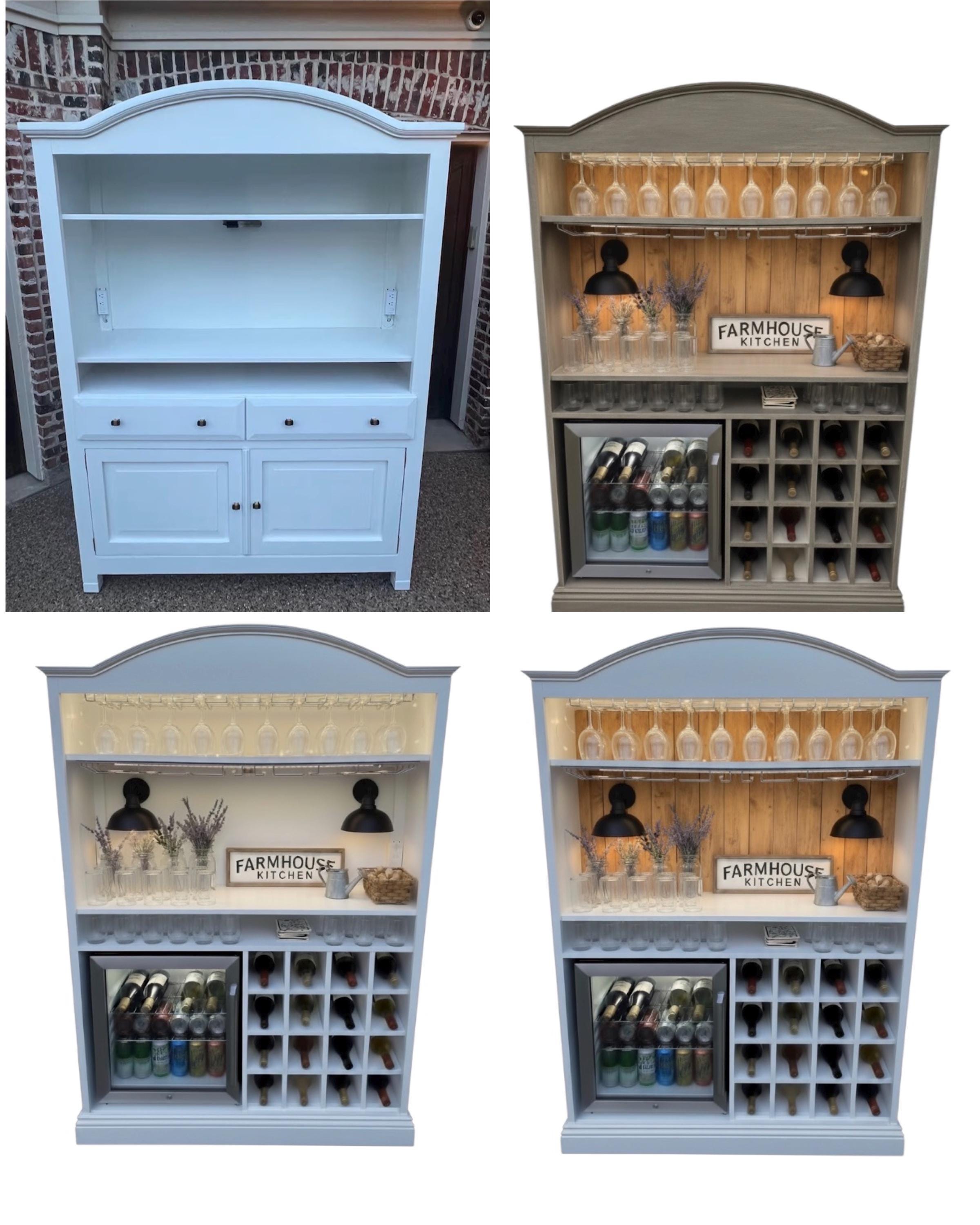 5-foot Arched Cabinet, Upgrade With Fridge, Wine Racks, Cubbies, and ...