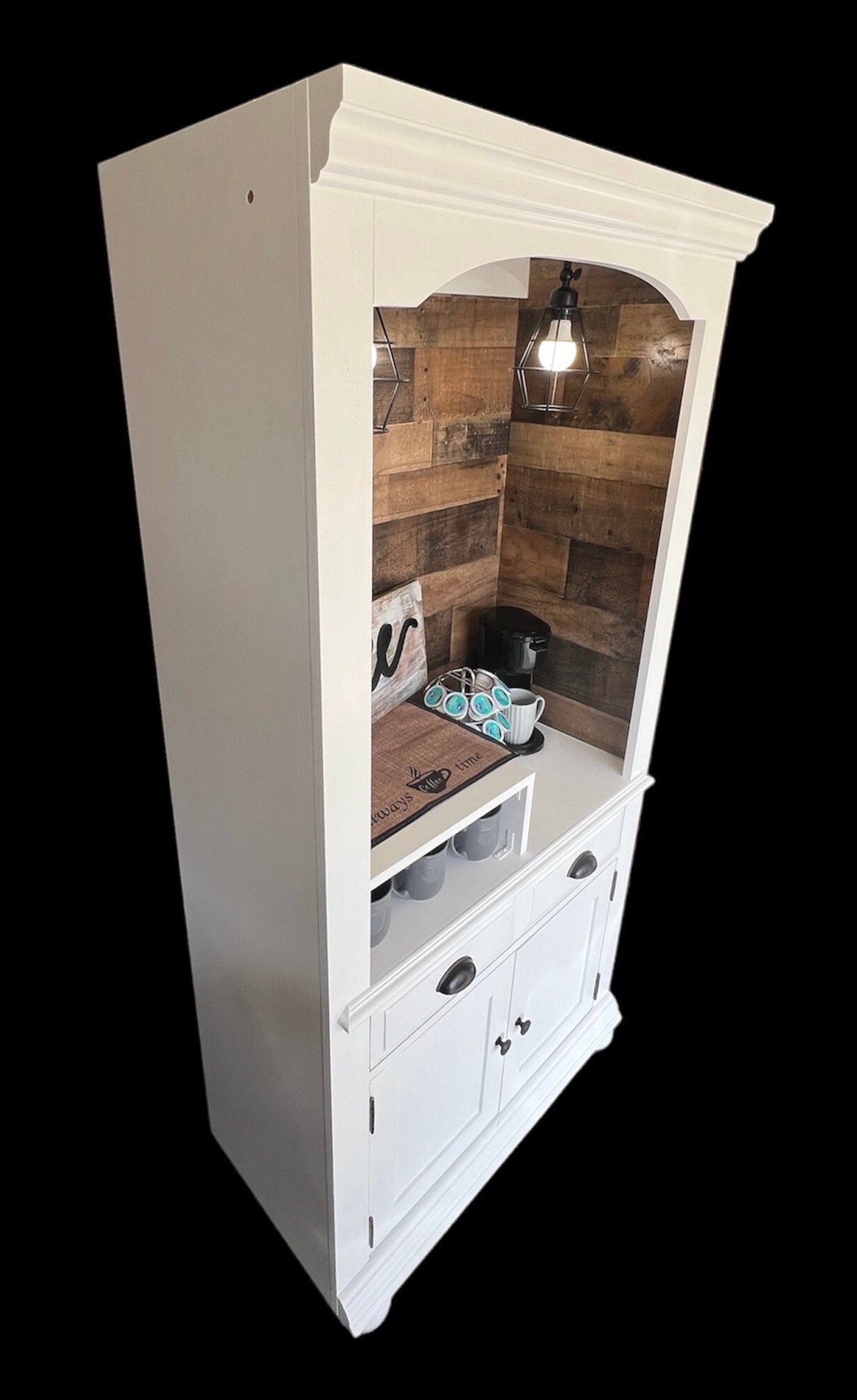 White Coffee Hutch, Morning Coffee, Vintage Hutch, Vintage Cabinet ...