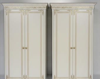 Gold accents: Raised panel maple wood doors and maple cabinet, crown molding, custom designed cabinets, wardrobe armoires and storage