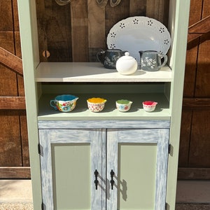 Sage Green, Antique White, Distressed Trim With Dark Grey, Coffee Bar ...