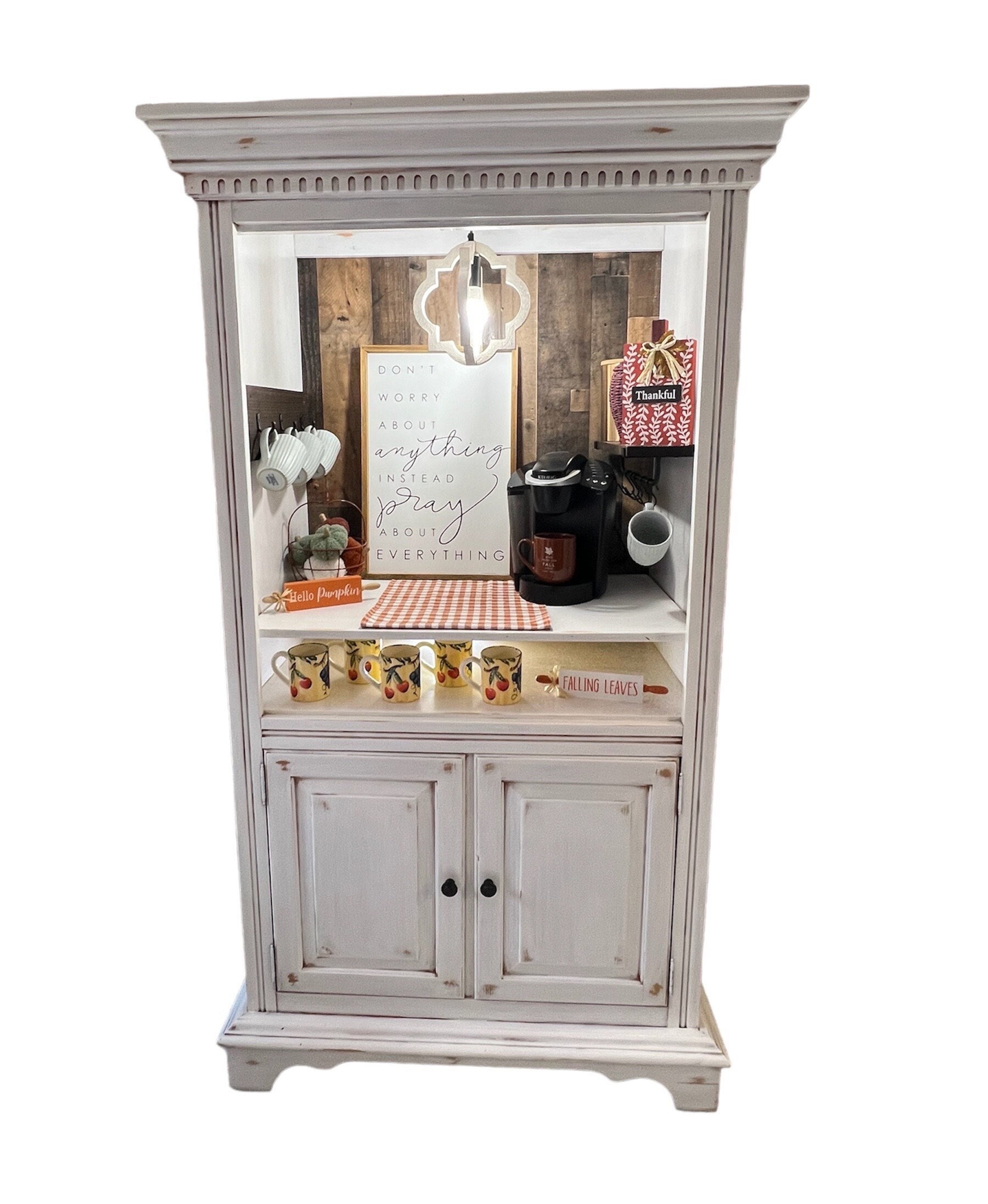 Custom Designed Coffee Bar Cabinets, Beverage Hutch, Armoire Cabinet ...