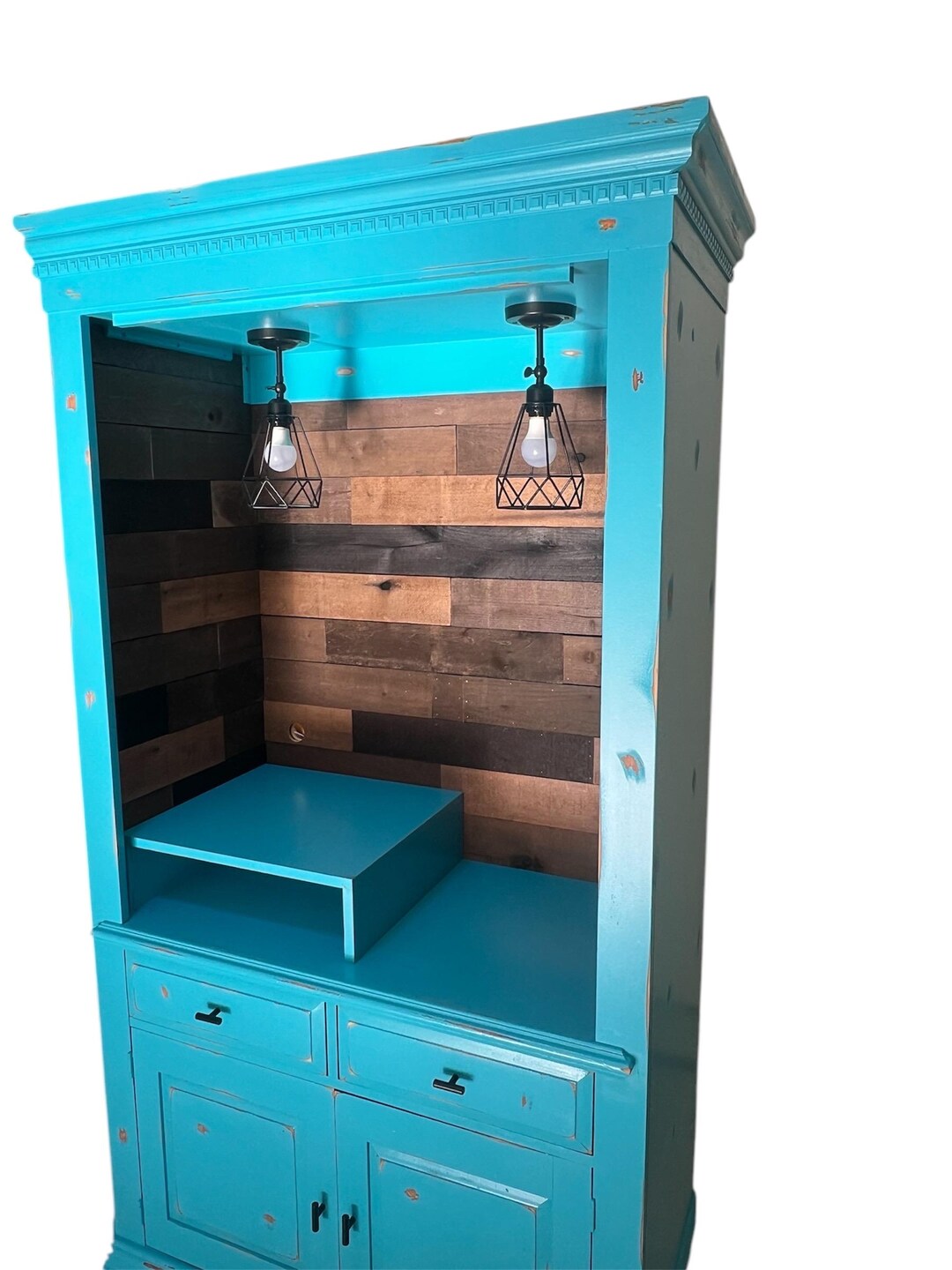 Barn Wood Backing, Turquoise With Rustic and Distressed Marks ...