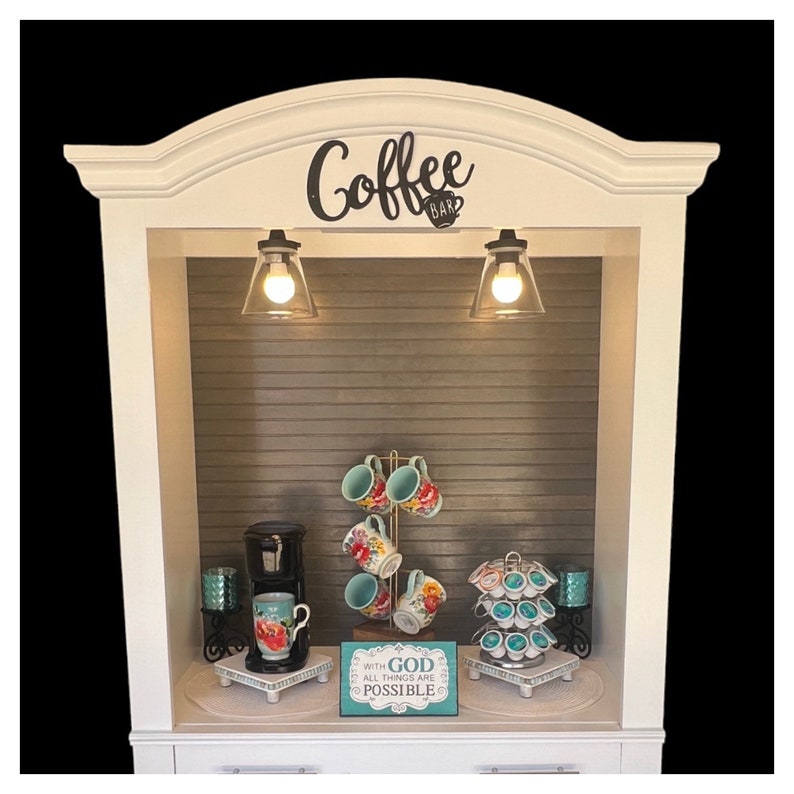 Farmhouse Coffee Hutch, Armoire Drink Station, Beverage Hutch, Armoire ...