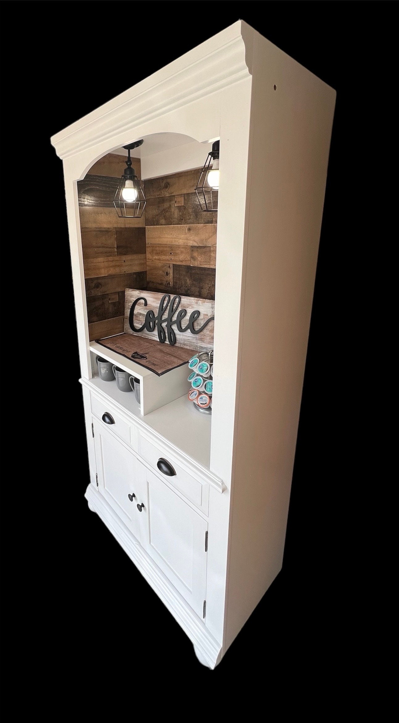 White Coffee Hutch, Morning Coffee, Vintage Hutch, Vintage Cabinet ...