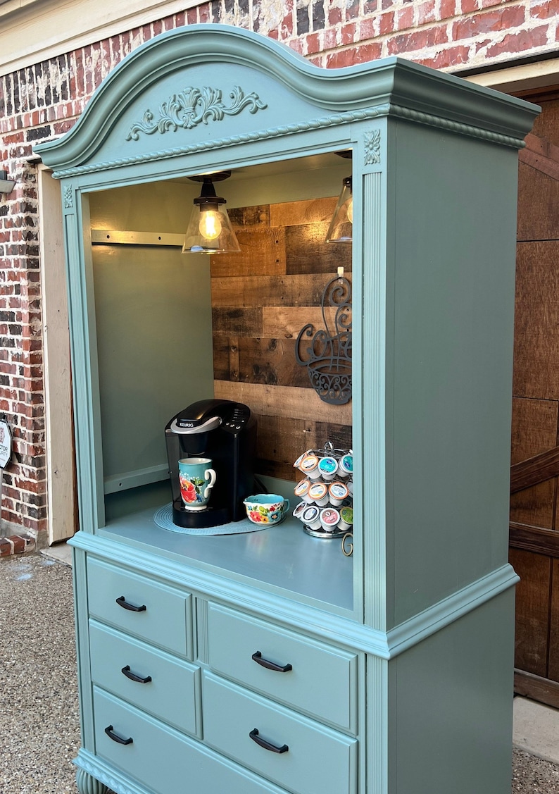 Coffee Armoire Beverage Bar Etsy