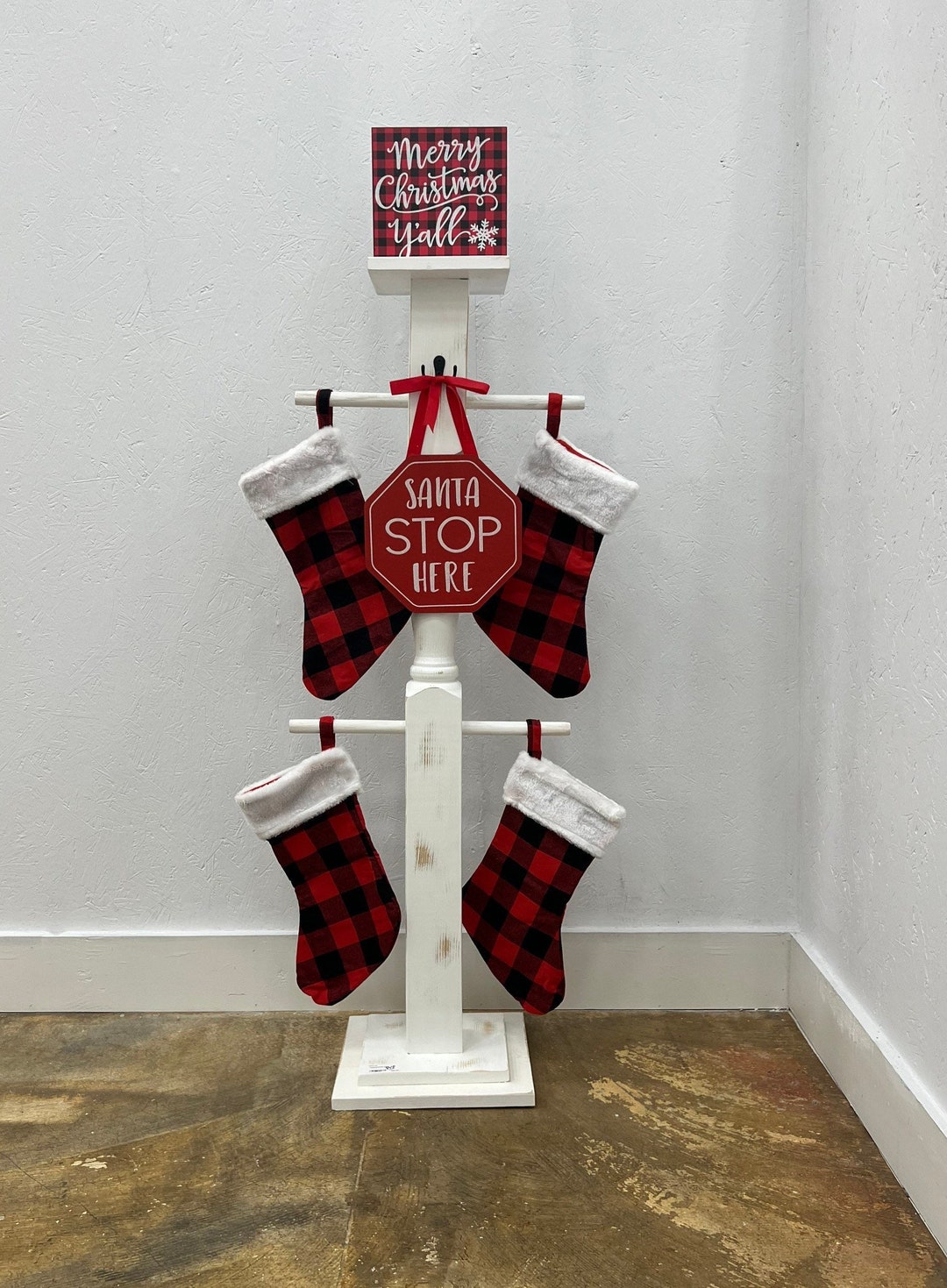 Stocking Holder, Banister Post, Christmas Post & Stockings Etsy