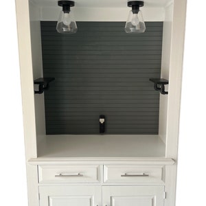 Custom designed coffee bar cabinets, beverage hutch, armoire cabinet, coffee bar image 9