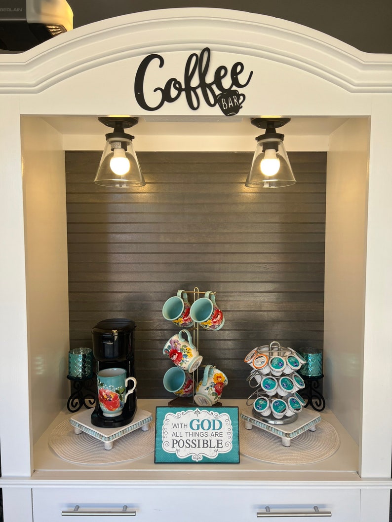 Farmhouse Coffee Hutch, Armoire Drink Station, Beverage Hutch, Armoire ...
