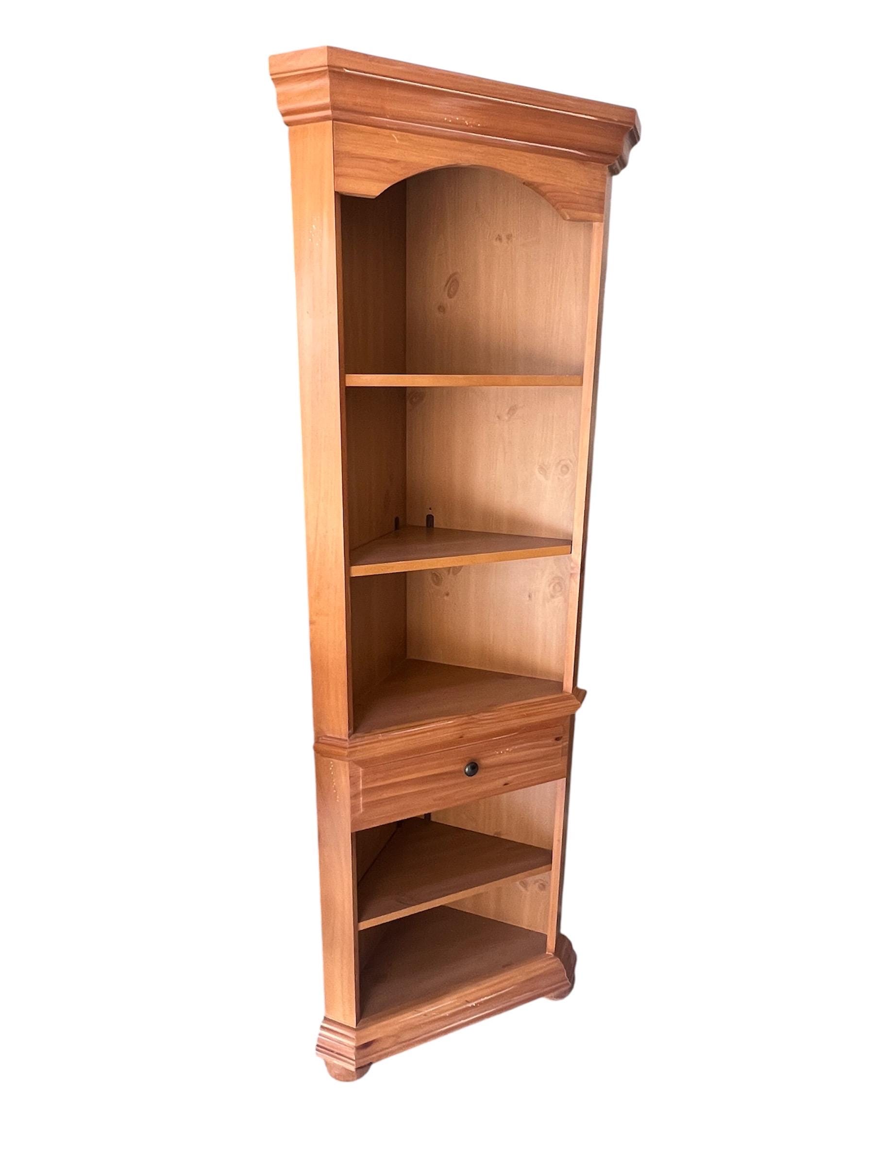 Set of 3: Broyhill Pine Corner Bookcases, Antique, Collectible