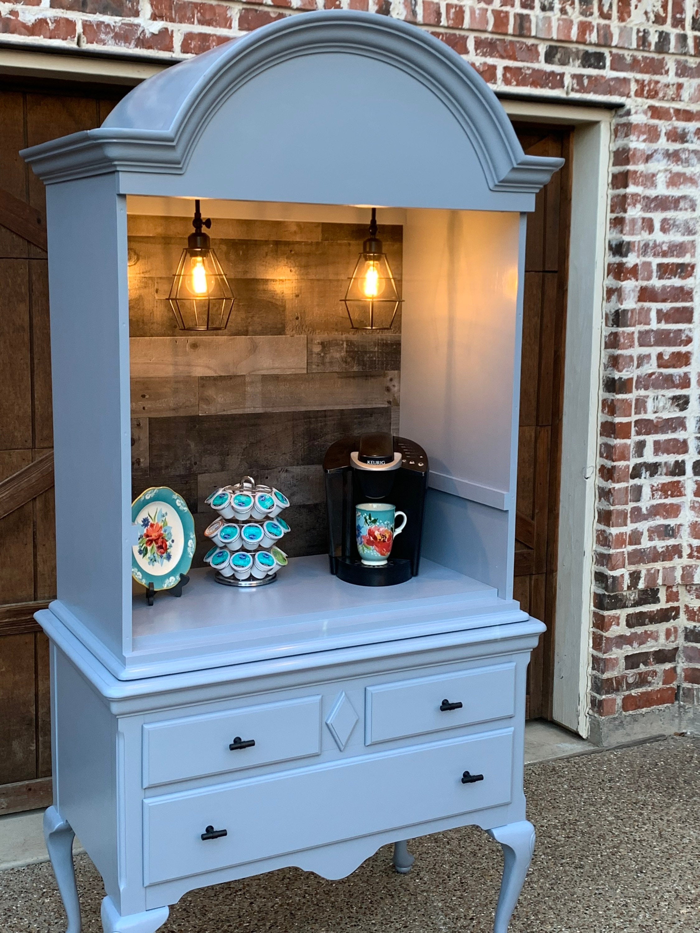 Two Piece Vanity Hutch, Beverage Bar, Coffee Bar, Vintage - Etsy