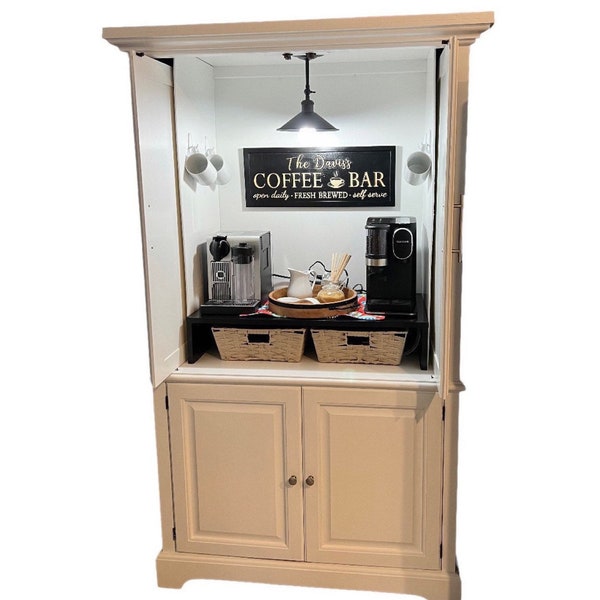 Coffee Bar Hutch Etsy
