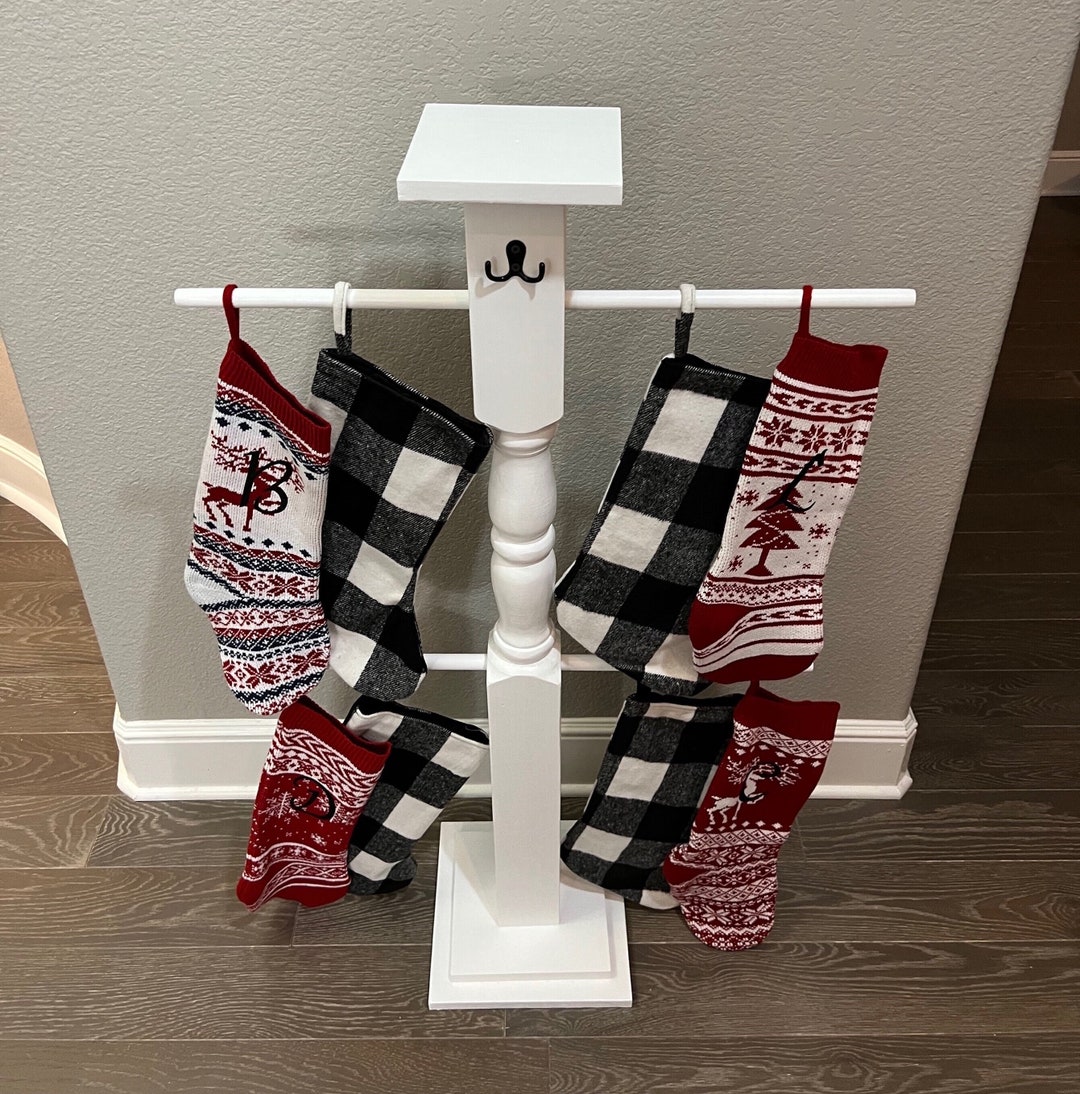 Christmas Stocking Post Wood Banister Post With Removable Etsy
