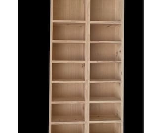 Set of two: 9 foot tall pine bookshelves, customizable options- stain, paint, dimensions, shelves