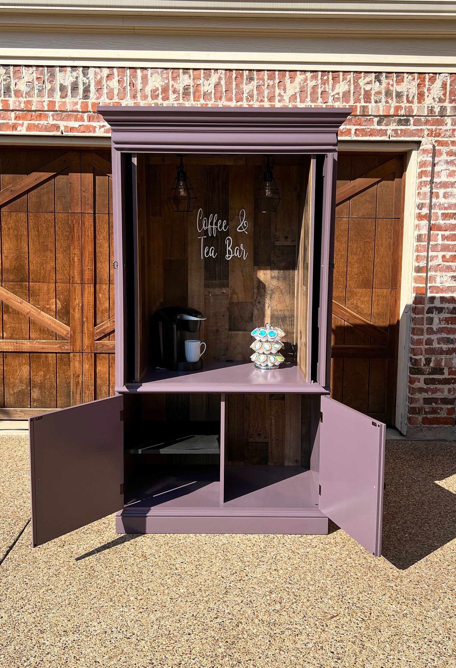 Coffee and Tea Bar, Armoire Beverage Hutch - Etsy
