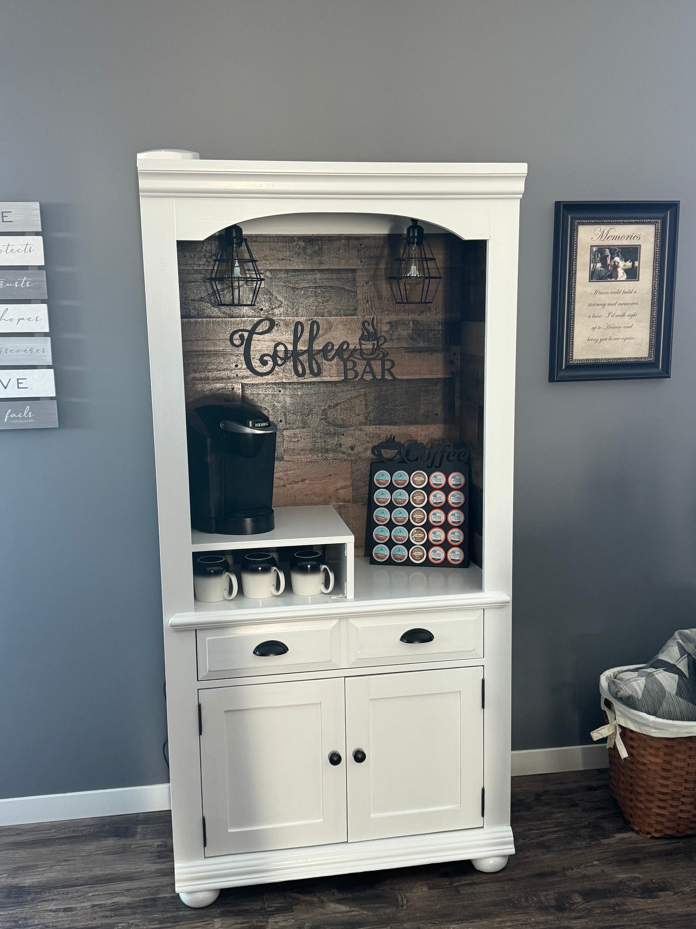 White Coffee Hutch, Morning Coffee, Vintage Hutch, Vintage Cabinet ...