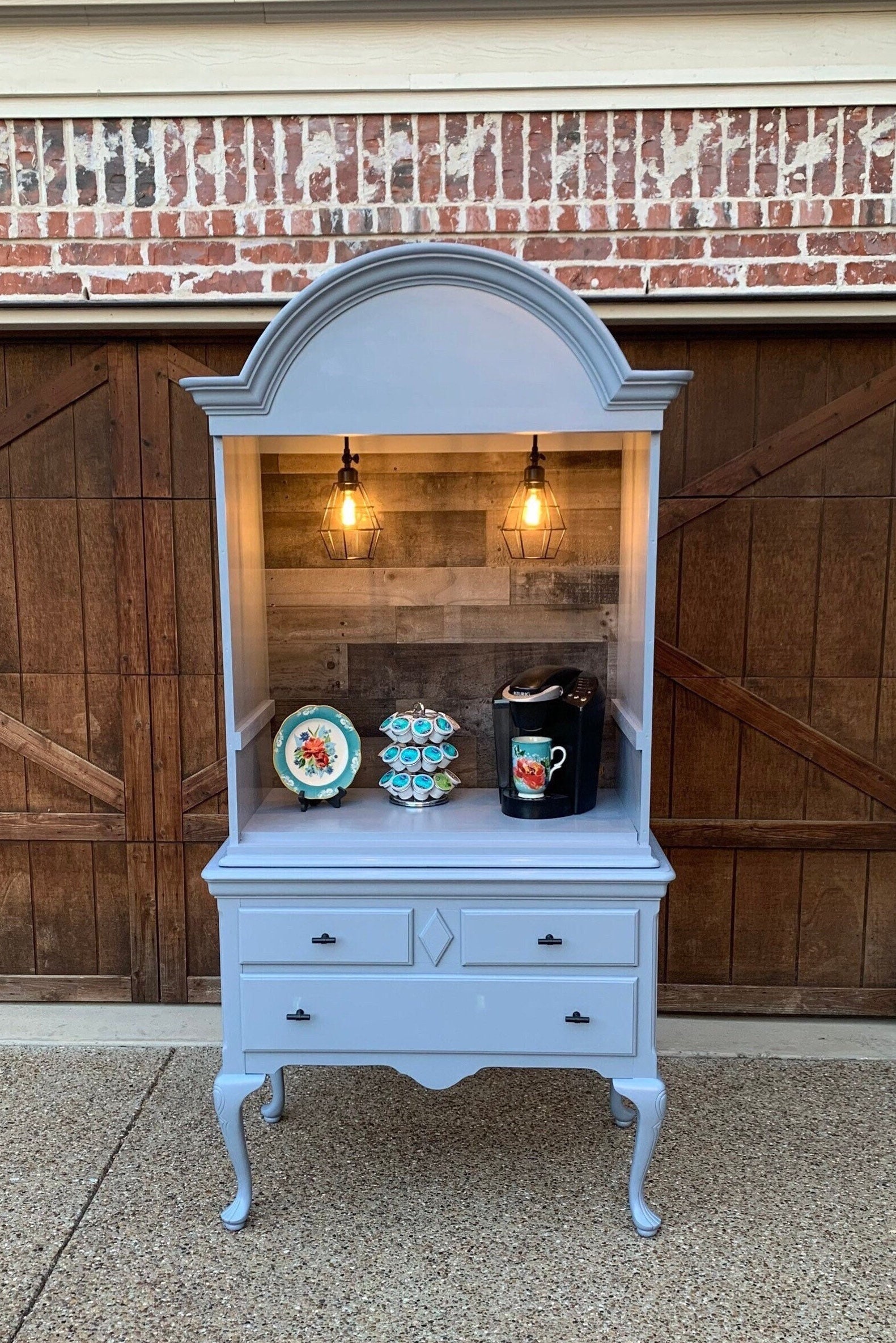 Two Piece Vanity Hutch, Beverage Bar, Coffee Bar, Vintage - Etsy