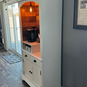 White Coffee Hutch, Morning Coffee, Vintage Hutch, Vintage Cabinet ...