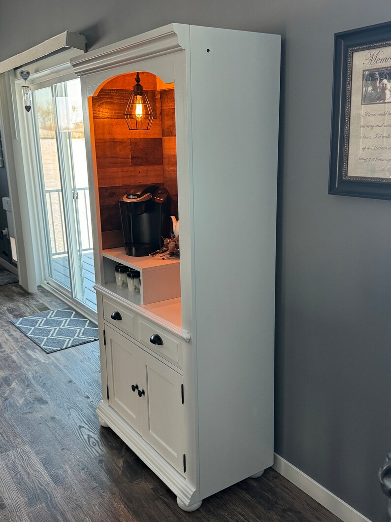 White Coffee Hutch, Morning Coffee, Vintage Hutch, Vintage Cabinet ...