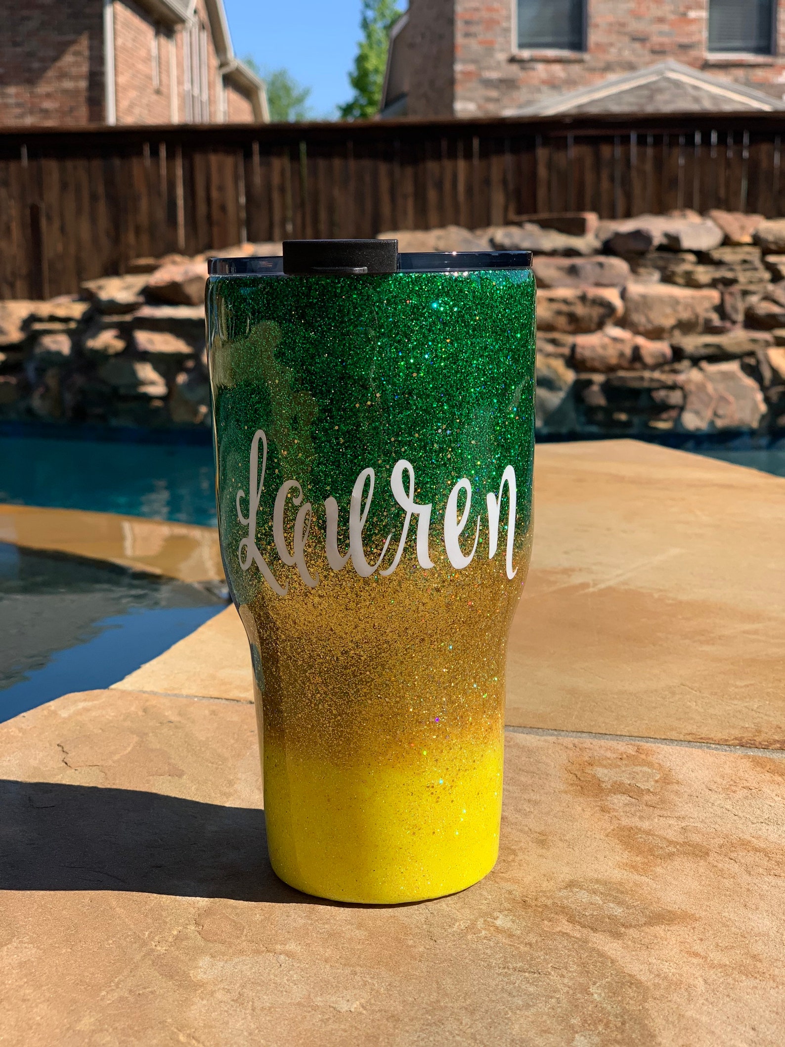 Personalized Name Glitter Epoxy Tumbler Glitter Tumbler Name Etsy