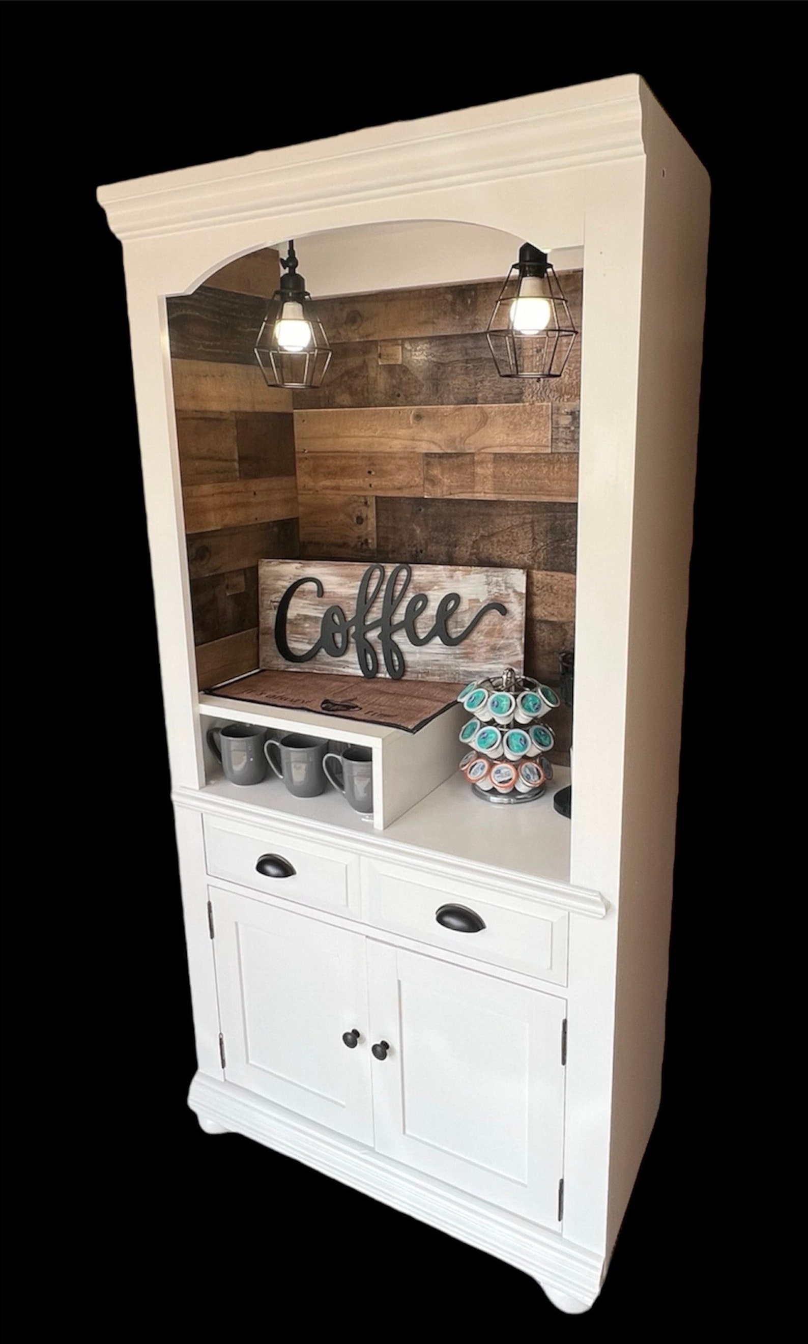 White Coffee Hutch, Morning Coffee, Vintage Hutch, Vintage Cabinet ...