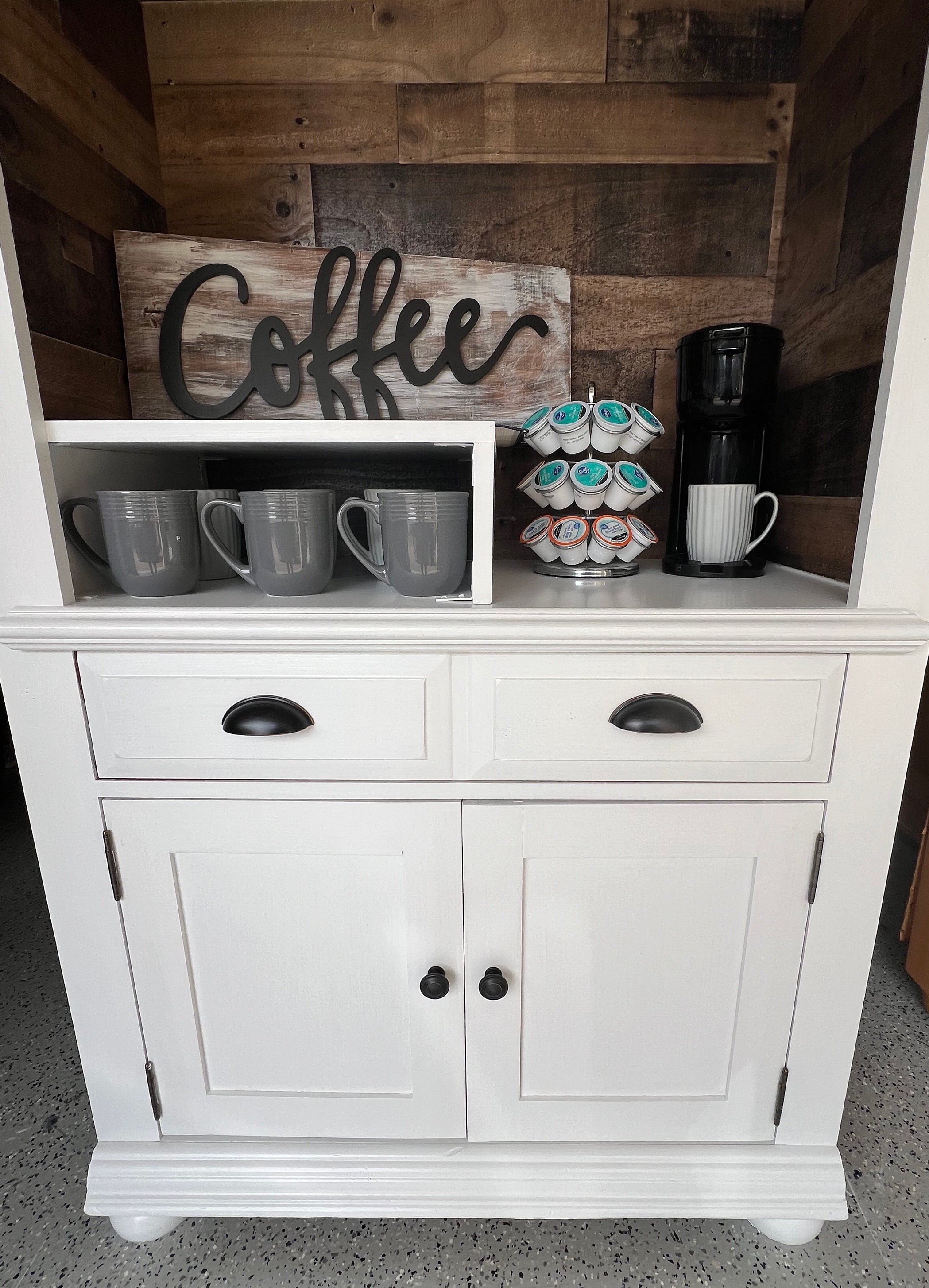 White Coffee Hutch, Morning Coffee, Vintage Hutch, Vintage Cabinet ...