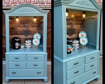 Farmhouse Coffee Hutch Armoire Drink Station Beverage Hutch - Etsy