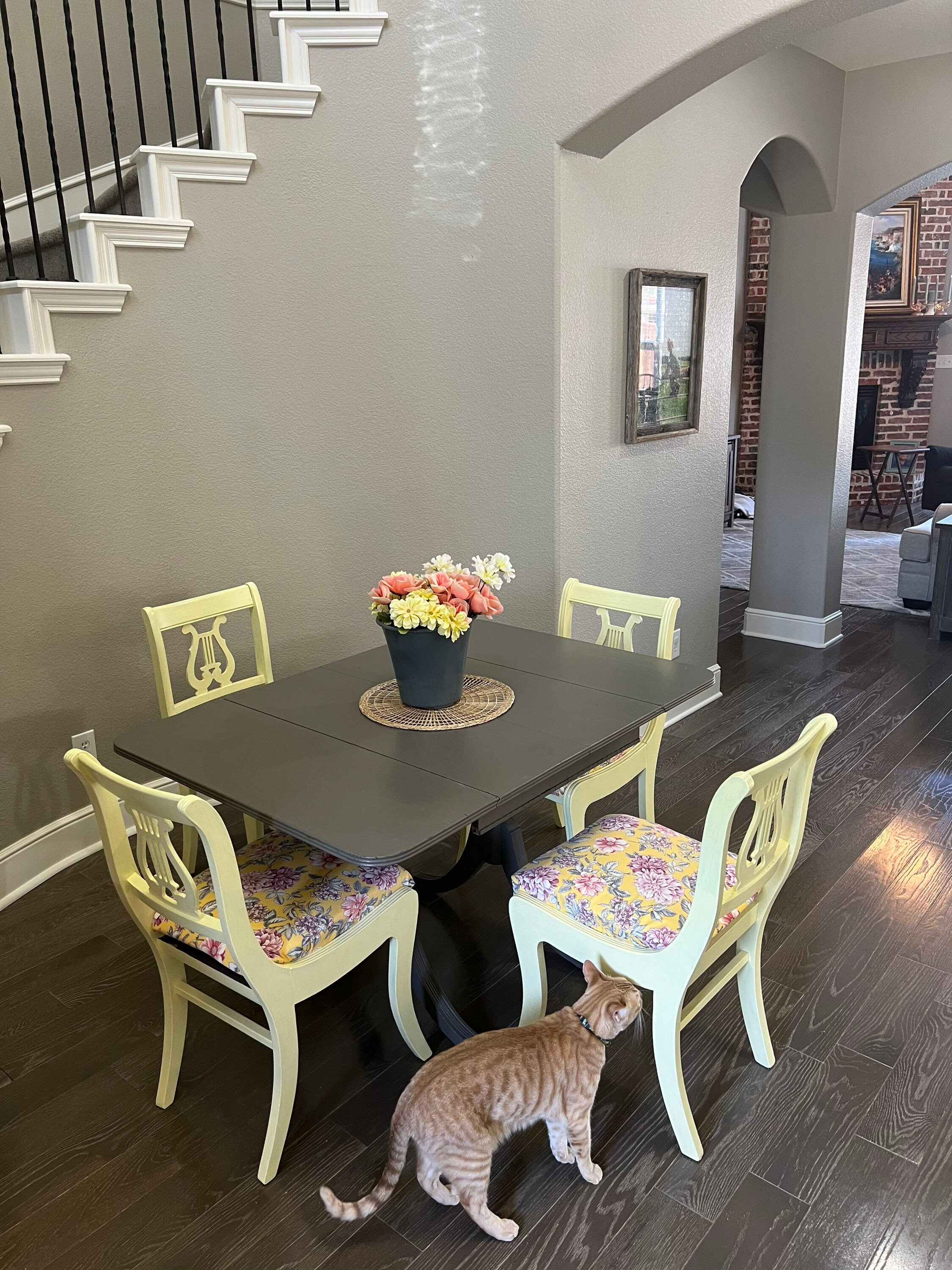 Duncan Phyfe Drop Leaf Table and Chair Set, Vintage Table, Vintage