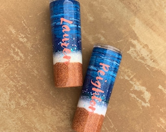 Beach tumbler, Don’t Worry Beach Happy tumbler,  Summer tumbler