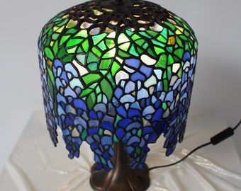 ステンドグラス☆ティファニー調ランプ☆ブルー☆テーブルランプ 楽天市場】ティファニースタイル テーブルランプ ブルー