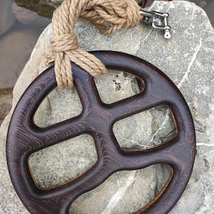 Anillo de suspensión Shibari "Samurai" – Anillo Kinbaku de madera con núcleo de acero – Equipo de aparejo