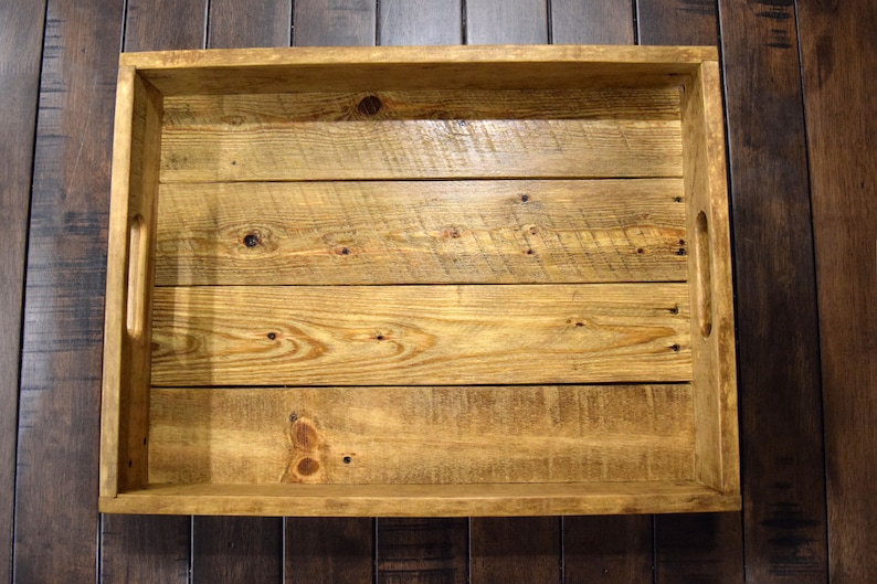 Rustic Reclaimed Wood Serving Tray Ottoman Tray Decorative Etsy