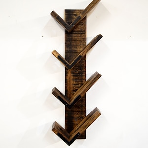 Reclaimed Wood Vertical Wine Rack with metal detail, Rustic Wine Rack, Recycled Wood Wine Rack, Wall Mounting Wine Rack, Wine Storage