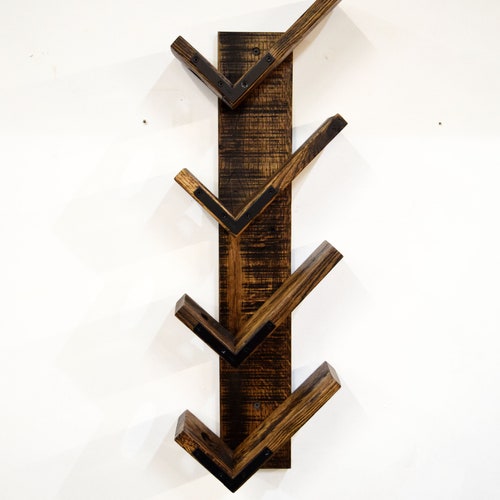 Reclaimed Wood Vertical Wine Rack With Metal Detail Rustic Etsy