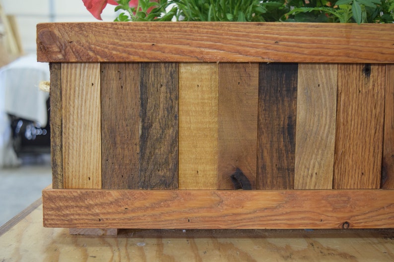 Rustic Tree Planter Box Reclaimed Wood Planting Box, Rustic Planter, Wood Planter Box, Flower ...