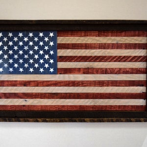 Wood American Flag, Rustic Wood Framed American Flag, Military Gift, Pallet Wood Flag, Flag Sign, Patriotic Decor, Barn Wood American Flag