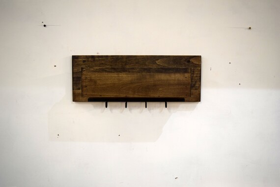 Organizador moderno de correo de madera con ganchos clave | Etsy