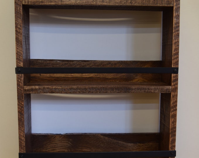 Rustic Reclaimed Wood Spice Wall Rack, Essential Oil Storage - Etsy