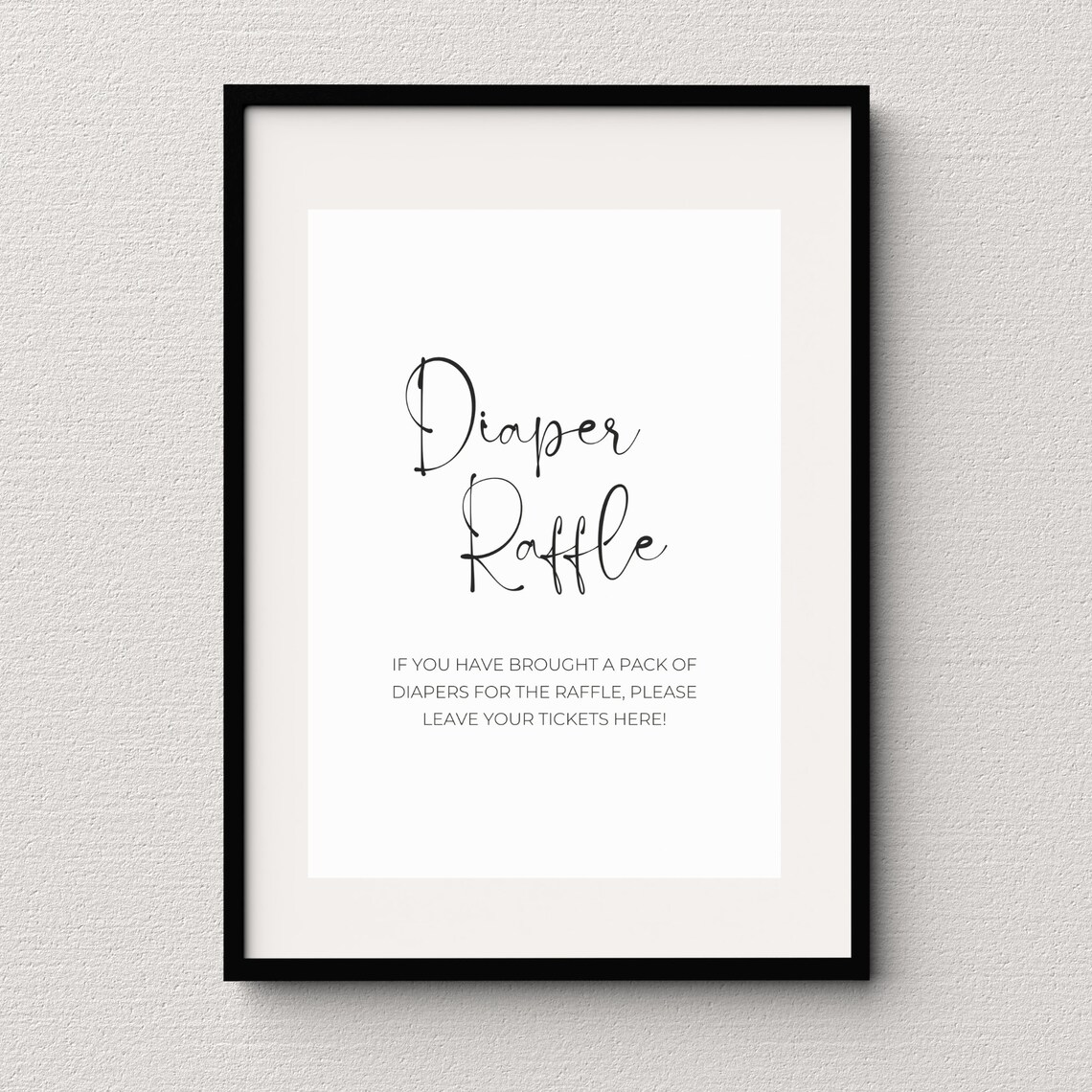Printable Diaper Raffle Ticket and Sign Template (digital Download) Etsy