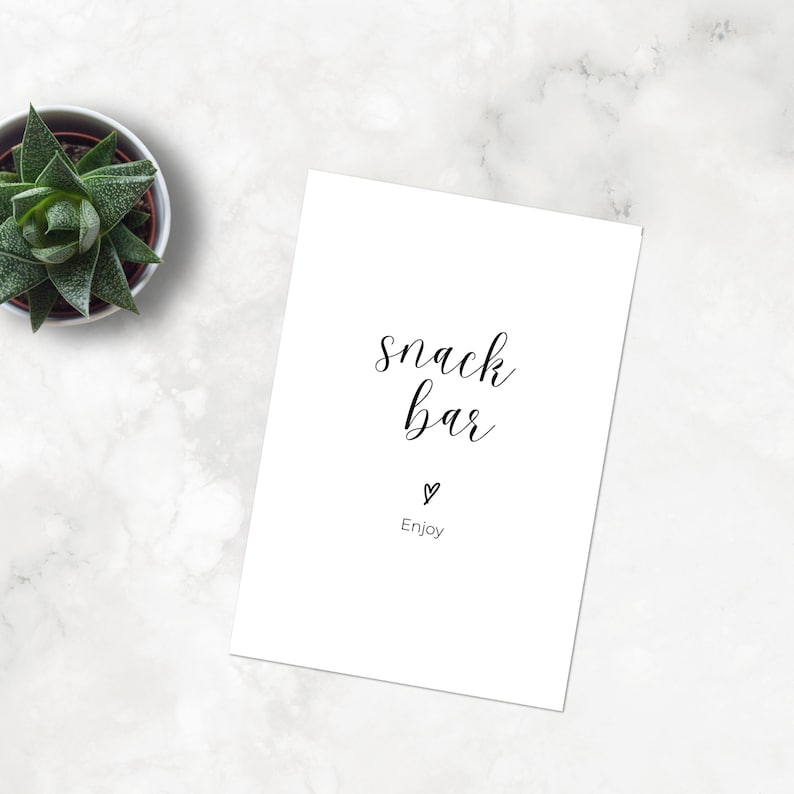 Snack Bar Poster 8 X 10 Digital Download Printable Snack Etsy