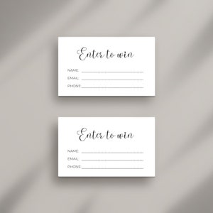 Modèle de billet de tombola, participez pour gagner un cadeau, formulaire de participation imprimable pour un prix de présence pour entreprise personnalisée, téléchargement numérique, mariage, baby shower