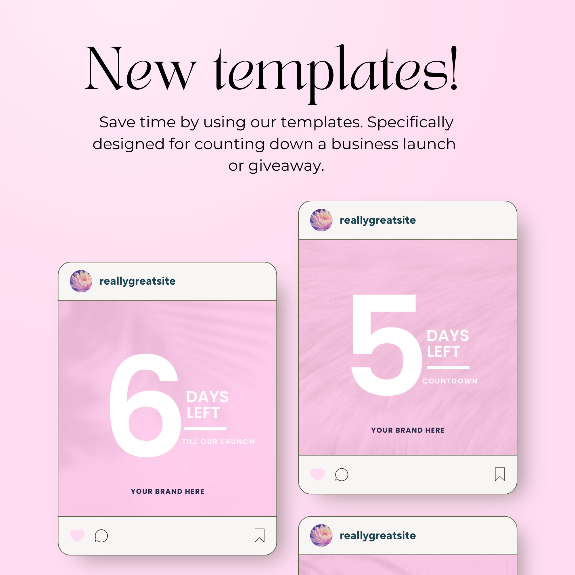 Editable Pink Social Media Launch Templates I Instagram Canva Template ...