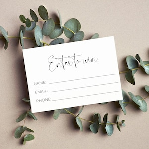 PRINTABLE Raffle ticket template, Enter to win giveaway, Personalized Business door prize entry form, Digital Download, Shower