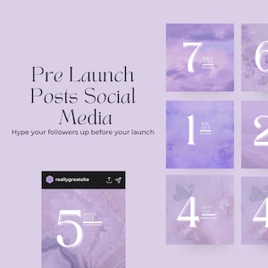 Editable Countdown to Launch Purple Instagram Feed Posts