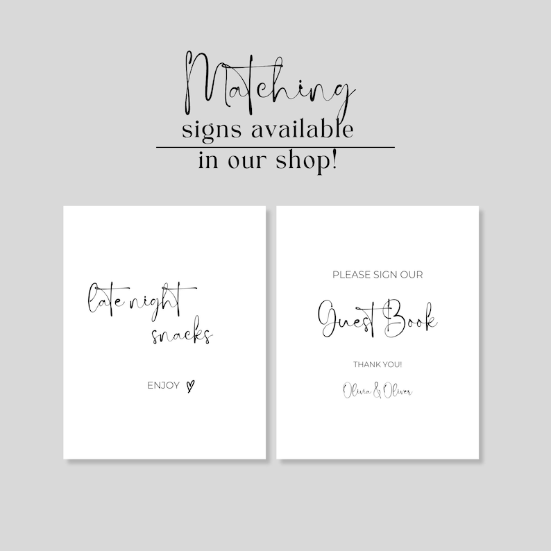 EDITABLE Custom Sign Template, Black and White Calligraphy, Baby Shower ...