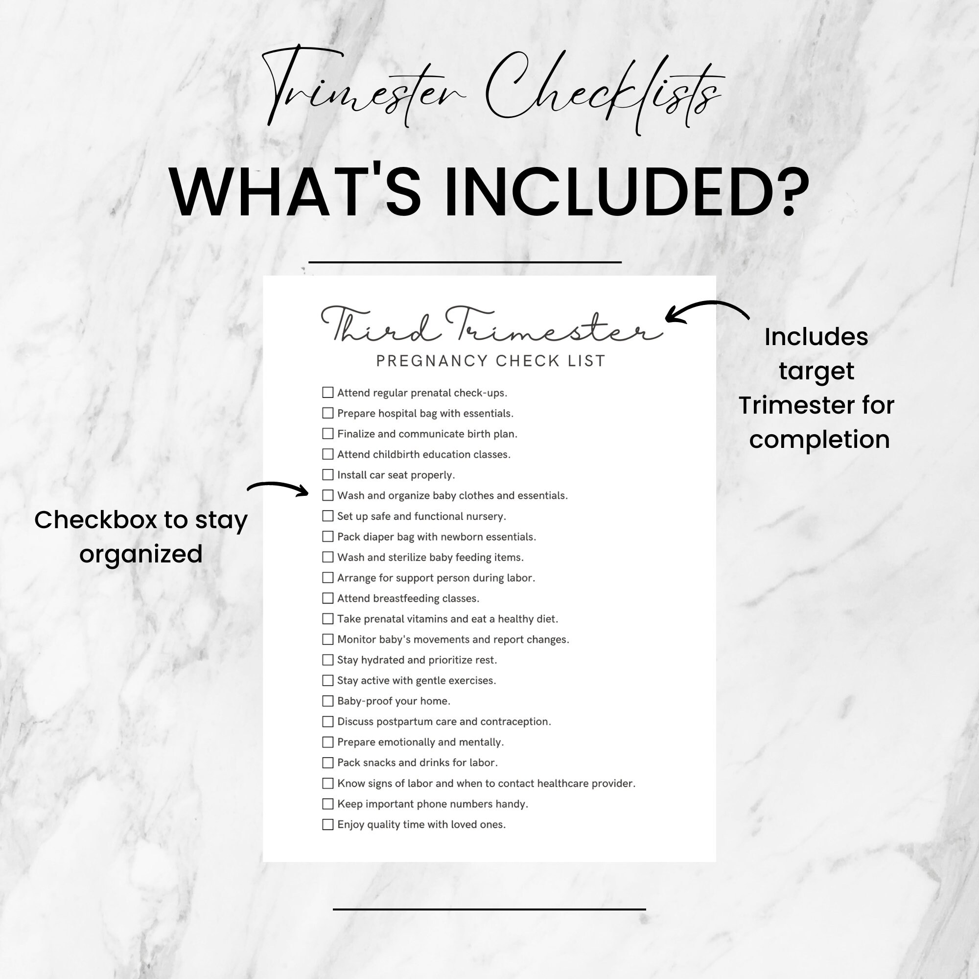 Pregnancy Checklists Bundle Printable, Pregnancy to Do Lists PDF ...