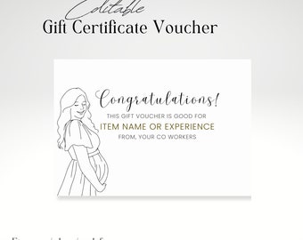 Mom to Be Gift Certificate Template, Event Experience Coupon, Pregnancy Baby Shower, Editable Coupon, Instant Download