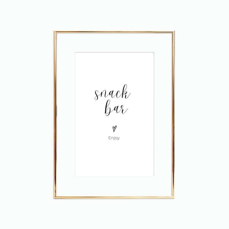 Snack Bar Poster 8 X 10 Digital Download Printable Snack Etsy