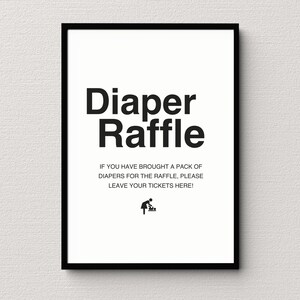 Funny Diaper Raffle Poster, 8 x 10 Digital Download, Printable, Baby Shower Sign, Baby Shower Games